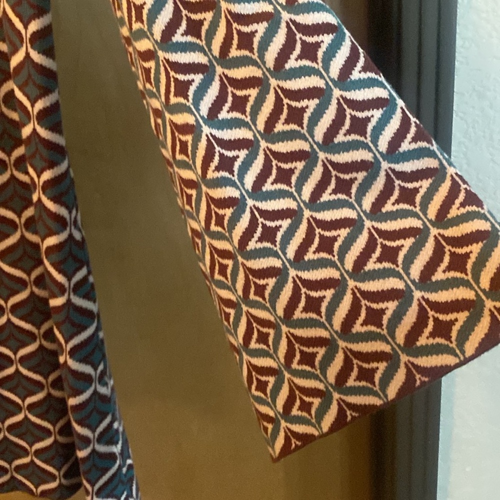 Flying Tomato Brown and Teal Knit Sweater Dress; Size L - Picture 3 of 7